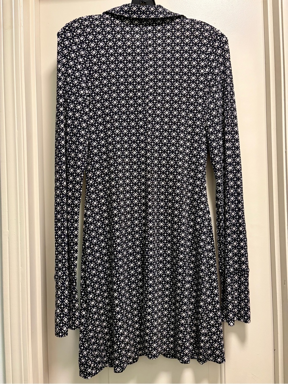 Free People Shayla Mini Shirt Dress — Ruched Black & White Print / Size Medium - Picture 3 of 9